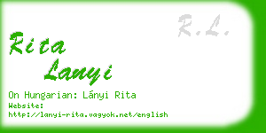 rita lanyi business card